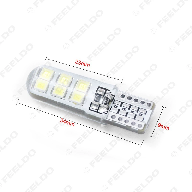 Высокая мощность T10 2835-12smd автомобильный LED силиконовый клей, широкий свет, 7 цветов на выбор
