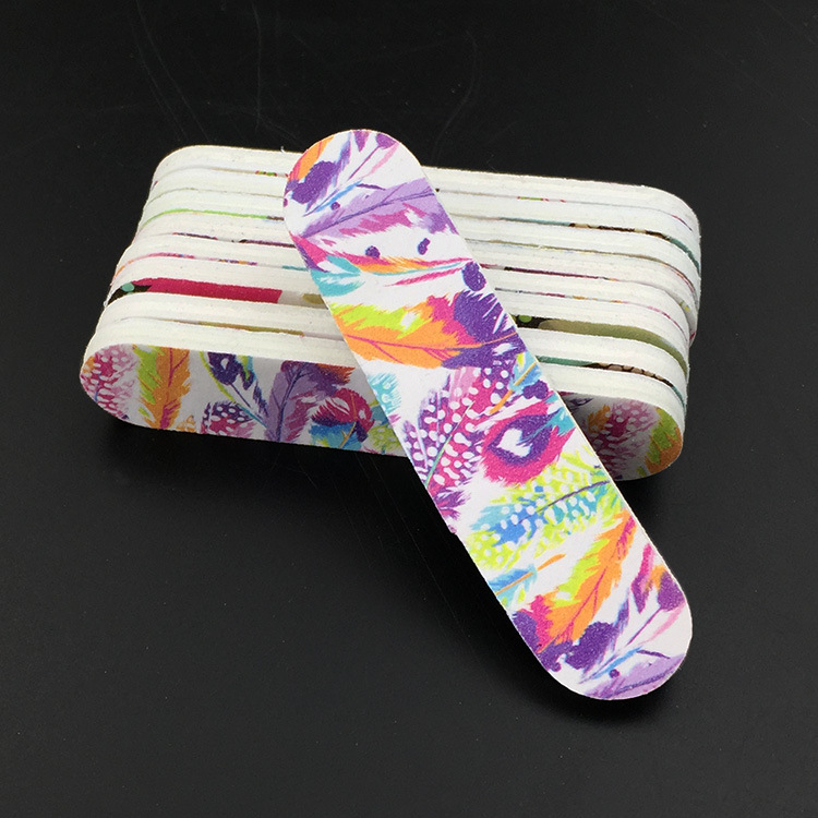 Mini archivo de uñas de impresión linda pequeña tira de molienda de uñas pequeña tira de frotar regalo al por mayor