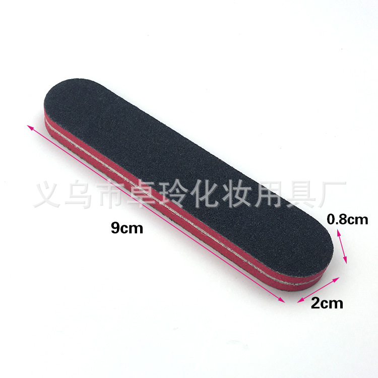 En stock al por mayor lima de uñas súper resistente al desgaste engrosada negro rojo corazón esponja resistente al desgaste tira de pulido Wenwan