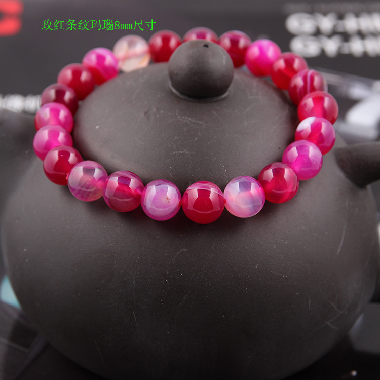 Zhou Lianfa ventas directas de la fábrica AliExpress comercio exterior de la moda europea y americana ágata cristal múltiple 8mm pulsera de piedra volcánica