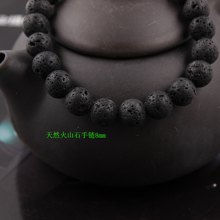Zhou Lianfa ventas directas de la fábrica AliExpress comercio exterior de la moda europea y americana ágata cristal múltiple 8mm pulsera de piedra volcánica