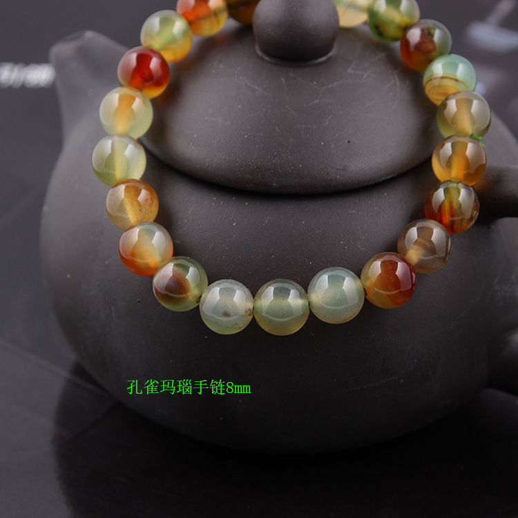 Zhou Lianfa ventas directas de la fábrica AliExpress comercio exterior de la moda europea y americana ágata cristal múltiple 8mm pulsera de piedra volcánica