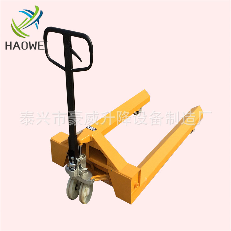 生产手动纸筒托盘搬运车车 圆柱型纱辊手动液压车 2吨盘头地牛
