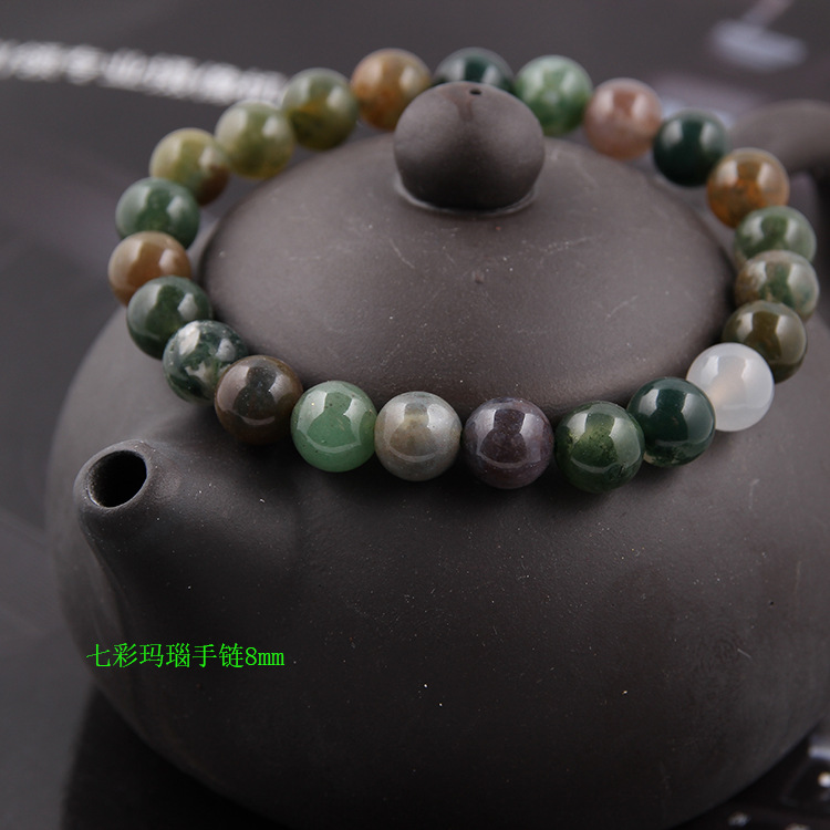 Zhou Lianfa ventas directas de la fábrica AliExpress comercio exterior de la moda europea y americana ágata cristal múltiple 8mm pulsera de piedra volcánica
