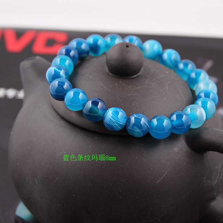 Zhou Lianfa ventas directas de la fábrica AliExpress comercio exterior de la moda europea y americana ágata cristal múltiple 8mm pulsera de piedra volcánica