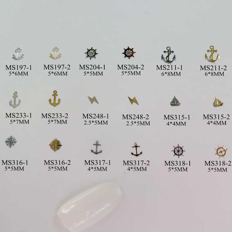 About 1000 pieces a pack of nail art sheet metal thin metal nail jewelry anchor rudder lightning sailing series
