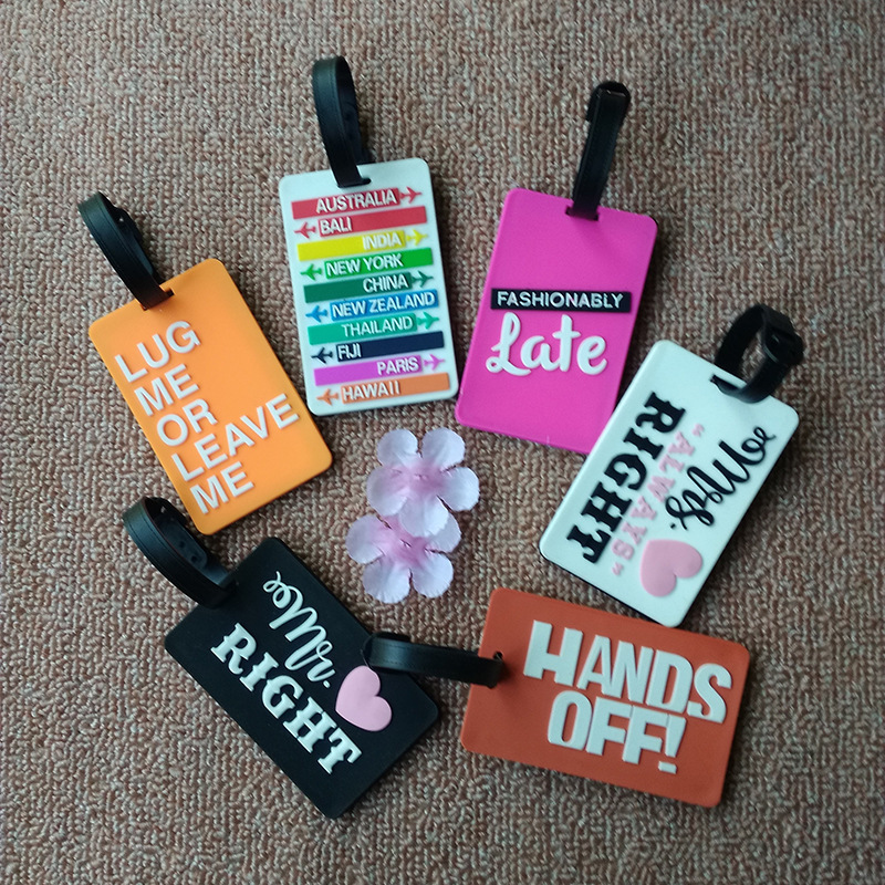 Customized Letter Luggage Tag Pvc Luggage Tag Cartoon Boarding Pass Travel Tag Soft Rubber Suitcase Anti-Lost Tag