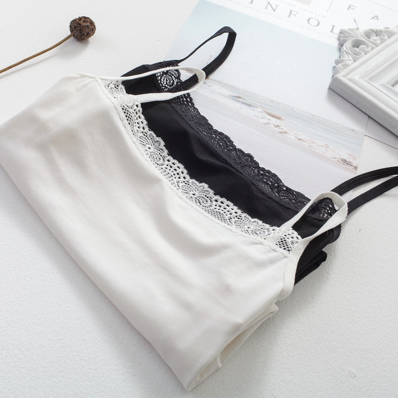 吊带背心女夏 韩版百搭莫代尔蕾丝领小吊带衫 内搭打底衫小背心女