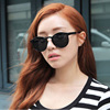 Fashionable yellow black trend sunglasses, glasses solar-powered, Korean style