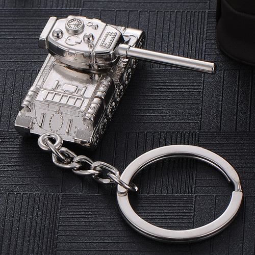 Creative men's car pendant personalized World of Tanks T34 model keychain Father's Day small gift hanging buckle