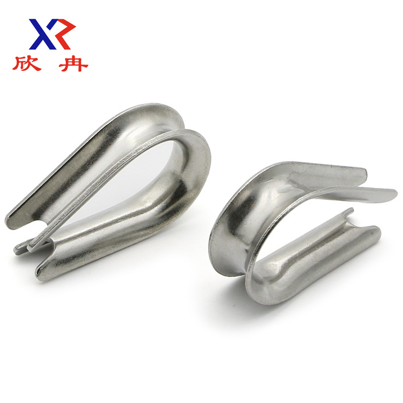 欣冉304不锈钢钢丝绳套环三角环保护套夸口鸡心环钢环锁环