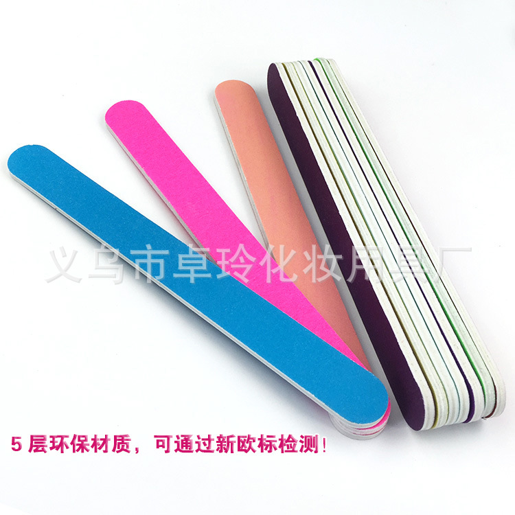 Fábrica directa fluorescente lima de uñas manicura especial tira de arena de doble cara tira de molienda de alta calidad fluorescente