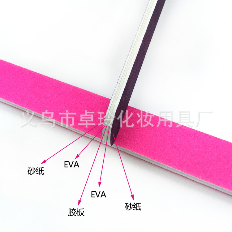 Fábrica directa fluorescente lima de uñas manicura especial tira de arena de doble cara tira de molienda de alta calidad fluorescente