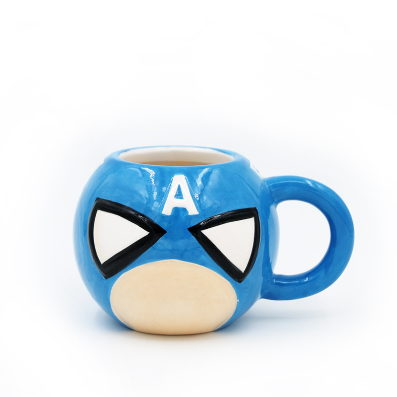 Marvel superhéroes Spider-Man cerámica taza creativa Q edición de taza 3D taza de dibujos animados