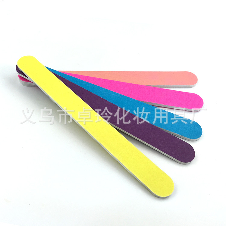 Fábrica directa fluorescente lima de uñas manicura especial tira de arena de doble cara tira de molienda de alta calidad fluorescente
