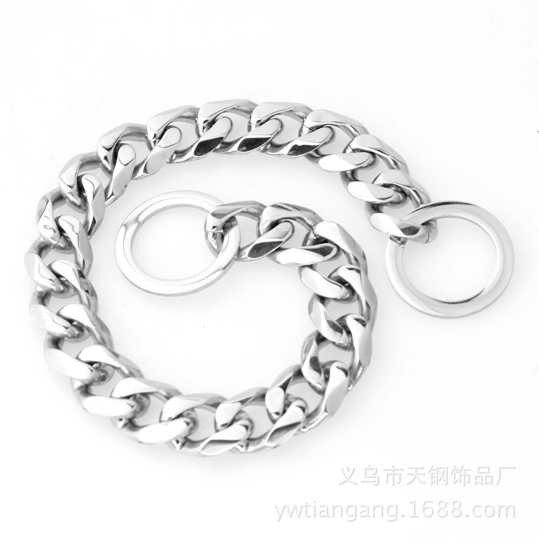 15mm Amazon eBay de acero de titanio de acero inoxidable de oro Pitbull mascota perro grande cadena collar de cadena de mascotas