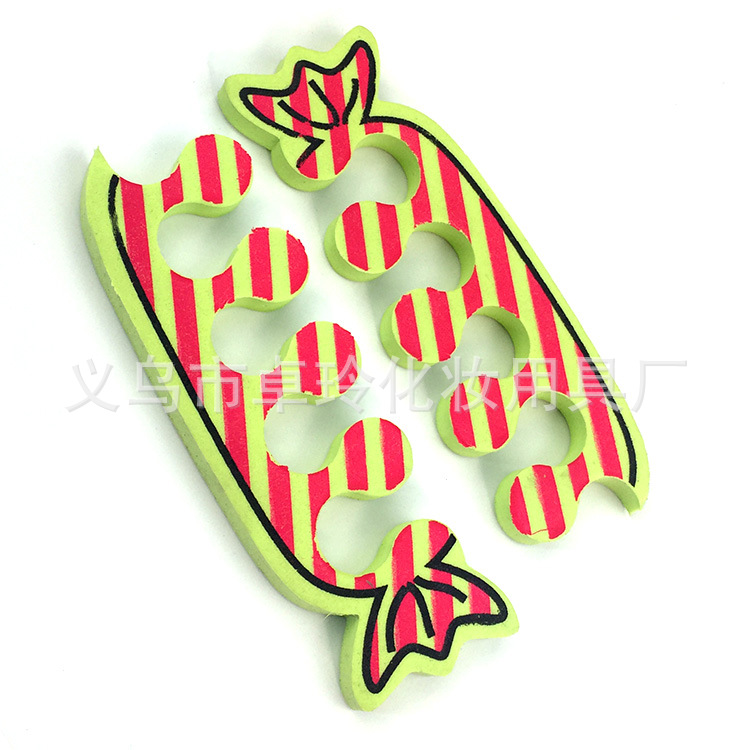 Lindo caramelo esponja dedo separador dedo del pie algodón al por mayor sexo opuesto dedo del pie separador