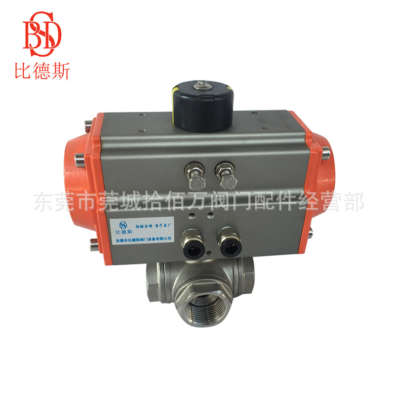 厂家热销不锈钢气动丝扣球阀 单向气动高品质球阀直通式高压球阀