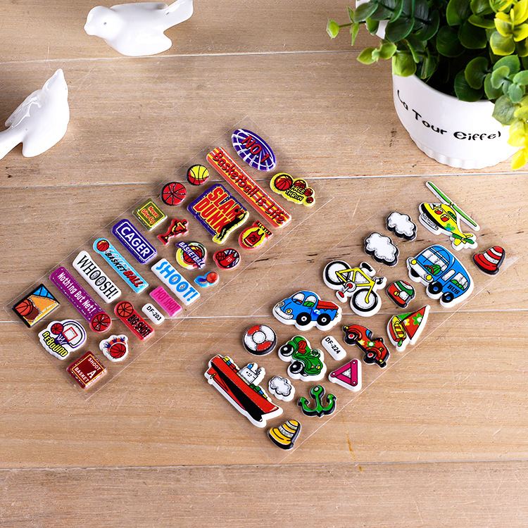 儿童创意实用制作DIY泡泡贴纸 卡通彩色汽车白云贴纸 立体泡泡贴