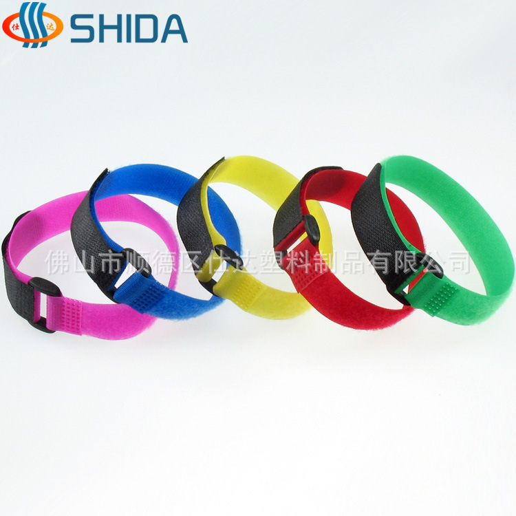 Shida hebilla inversa cinta de velcro nylon color modelo batería correa de velcro flejado Paquete de cable organizador