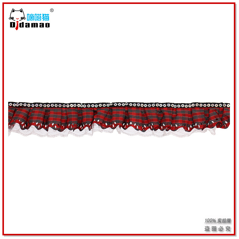 厂家现货供应 DIY双层纱带缎带织带工字褶皱花边 玩具服装辅料