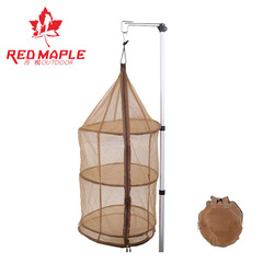 Outdoor Camping Dustproof Sun-drying Cage Mesh Automatic Elastic Folding Hanging Net Fish, Vegetable, and Kitchen Dryer Net Bag