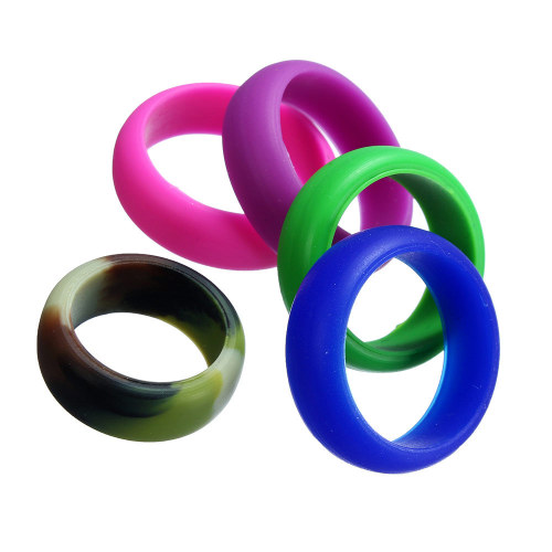 Cross-border hot selling 8mm glossy silicone ring European and American rings outdoor sports mountaineering rings wholesale