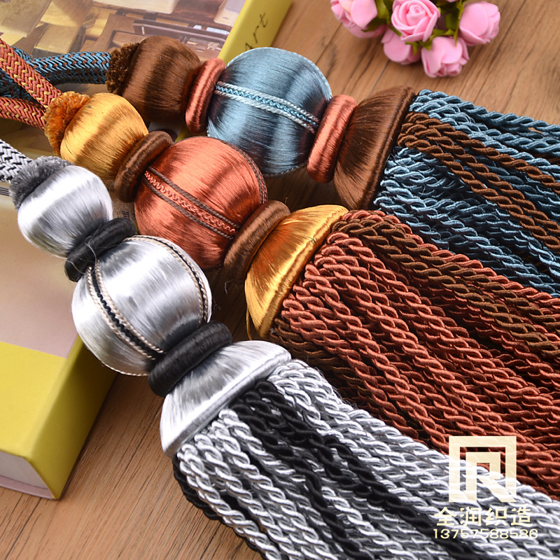 厂家货源有色  窗帘欧式包丝灯笼装饰绑球饰品穗子流苏绑带吊坠