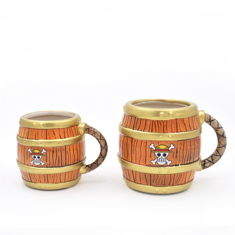 Taza de marca pirata de dibujos animados creativos taza de barril de vino de dibujos animados 3D taza de agua taza de café barril de vino