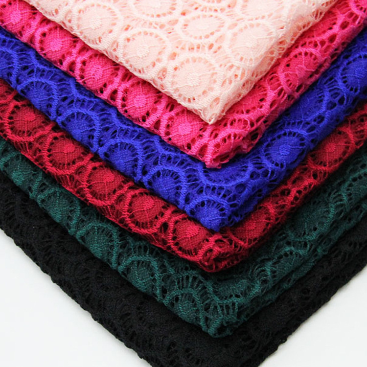 现货柔软锦氨弹力女装蕾丝面料 蕾丝圆圈连衣裙服装布料现货