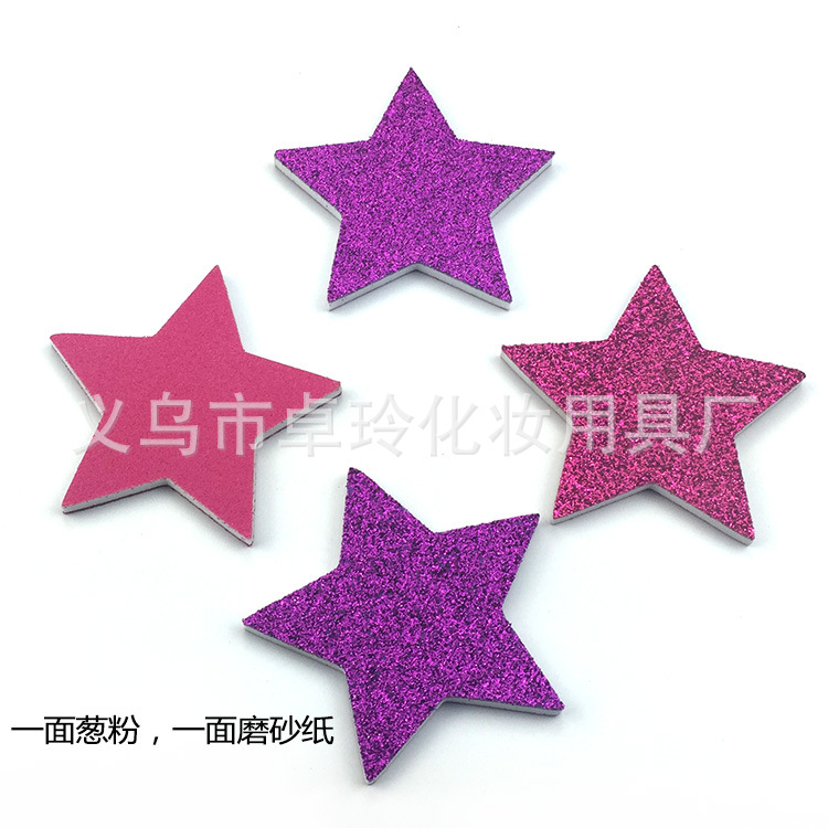 Taobao regalo al por mayor de cinco puntas estrella nail file brillo polvo uñas frotar Eva esponja arena pieza