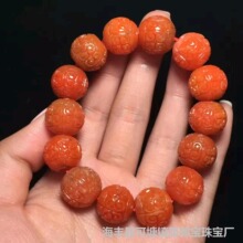 厂家直销保山南红回纹珠手串 南红单圈手串手链 南红回纹珠批发