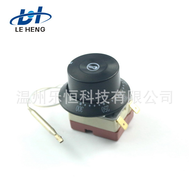 120度WHD-120E温控器黑色旋钮温控开关调温恒温