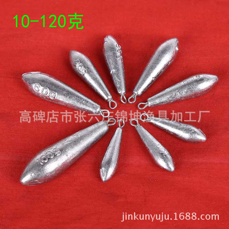 Lead pendant fishing gear willow leaf hanging ring lead pendant fishing gear heart lead pendant water drop type lead pendant with ring sea pole