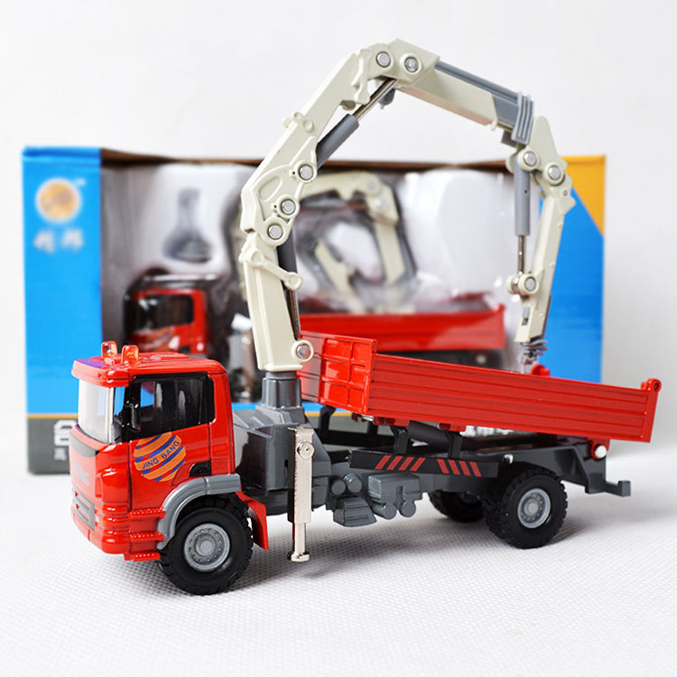 All Alloy Truck Crane Engineering Transporter Model Dipper Truck Wrecker Truck Crane Toy Boxed