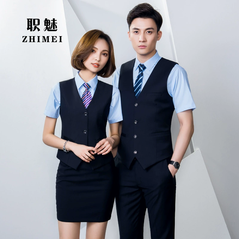 Элегантный летний унисекс-костюм для официальных мероприятий, профессиональный жилет для работы в KTV, униформа для гостиниц, оптом.