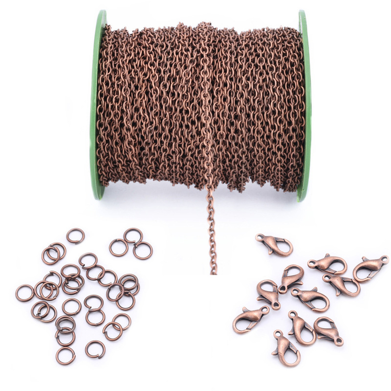 4*6mm cross chain chain lobster buckle open ring combination Amazon AliExpress wish hot sale
