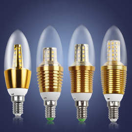 厂家E27尖泡LED蜡烛灯泡满天星E14螺口LED蜡烛灯拉尾12W变光批发