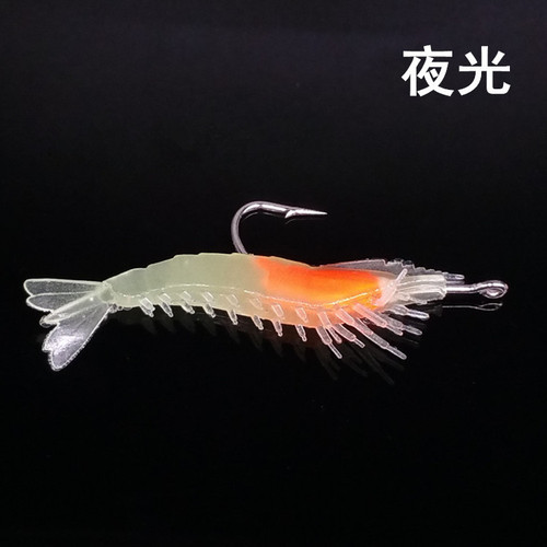 6cm/3g bionic shrimp with hook, luminous model, lead shrimp-shaped soft bait, fake bait, sea fishing artificial bait, lead shrimp, fake shrimp
