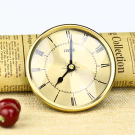 金黄色黄铜色日用欧式钟表时间头玻璃金属工艺品礼品铜座钟铜钟表