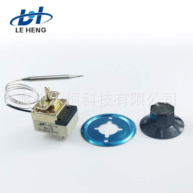 温控开关温度控制器50-300℃ WHD-300B铁盘旋钮塑料盘温度开关