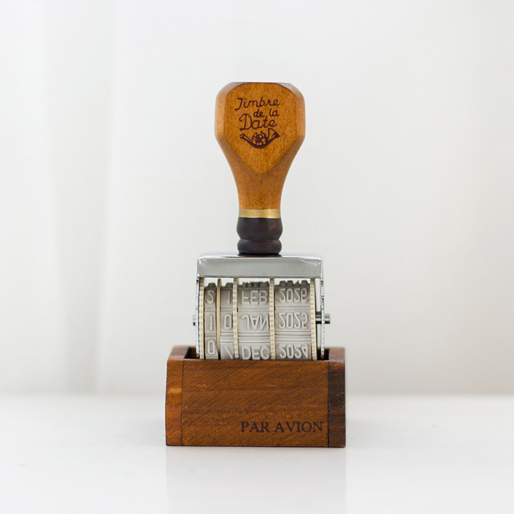 MT-2 vintage fecha diario sello zakka estilo imitación matasellos efecto sello de madera sello de rodillo