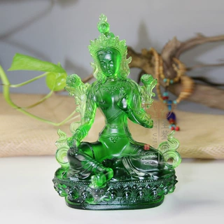 绿度母雕像拜见佛堂供奉万佛墙佛龛神像厂家直销可来图打样
