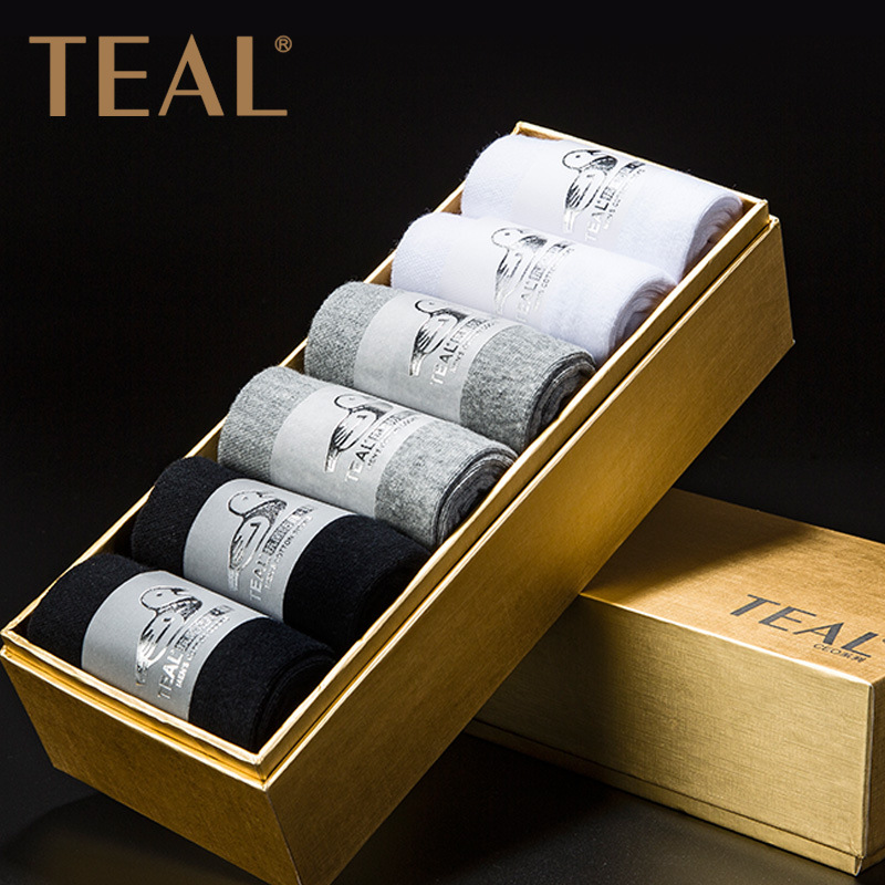 Essential oil aromatherapy men's socks nano silver antibacterial deodorant socks era solid color cotton mid-calf men's socks large elasticity