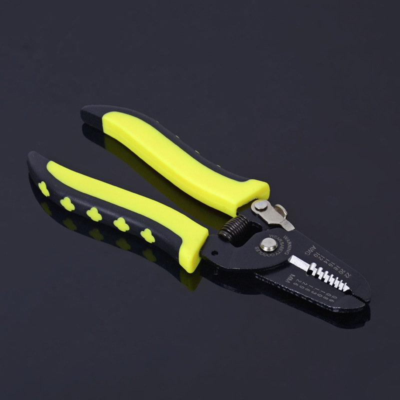Venta al por mayor de fábrica nueva 7 pulgadas siete en uno multifuncional de dos colores mango Pelacables herramienta de desmontaje de alambre manual