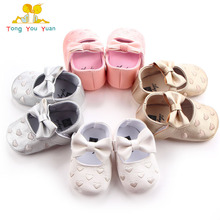 2017秋季童鞋绣花爱心蝴蝶结婴儿学步鞋儿童公主鞋0277透气舒适