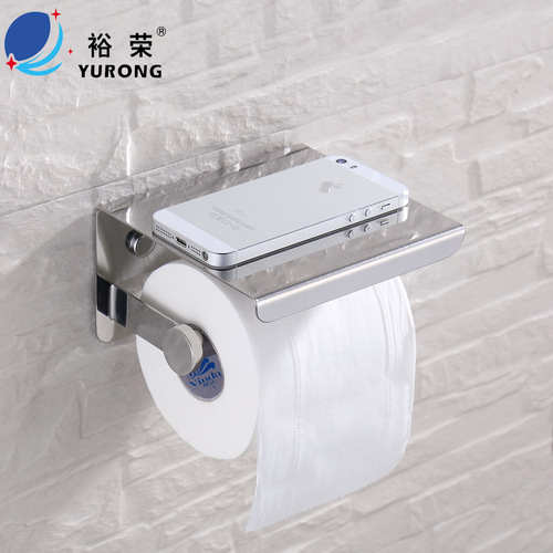 Stainless steel 304 hole-free bathroom tissue holder box, toilet paper holder, bathroom roll holder, phone stand, bathroom hook decoration