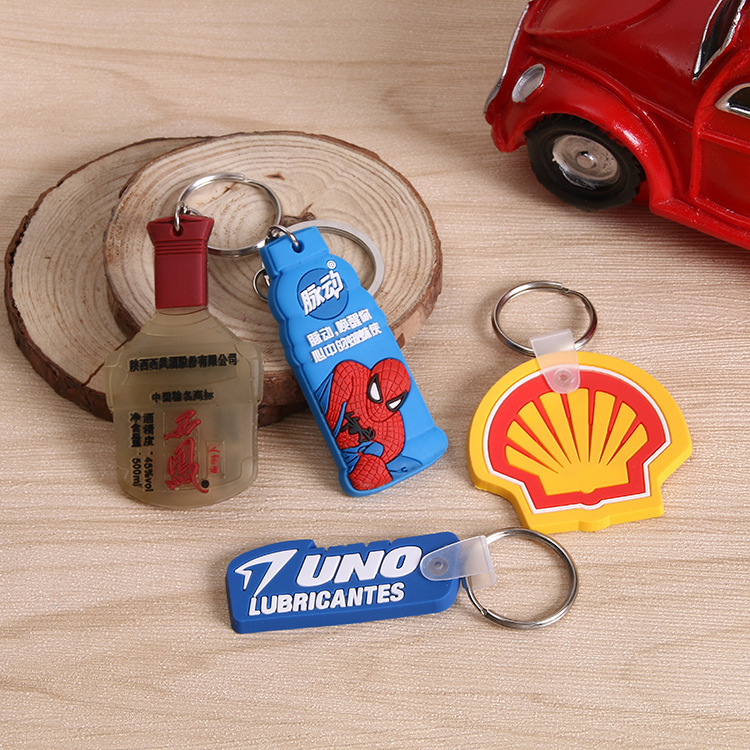 Environmentally Friendly Pvc Soft Rubber Keychains, Custom-Made in Bulk According to Your Design, Soft Rubber Drip-Molded Keychains Customization