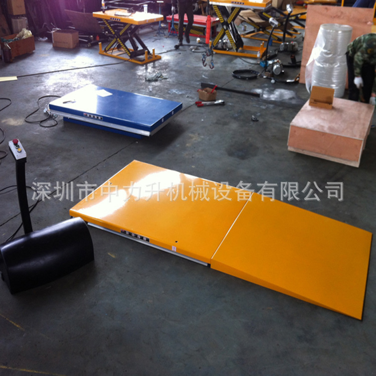 1吨低放型电动升降平台 超低型液压升降机 举升机平台