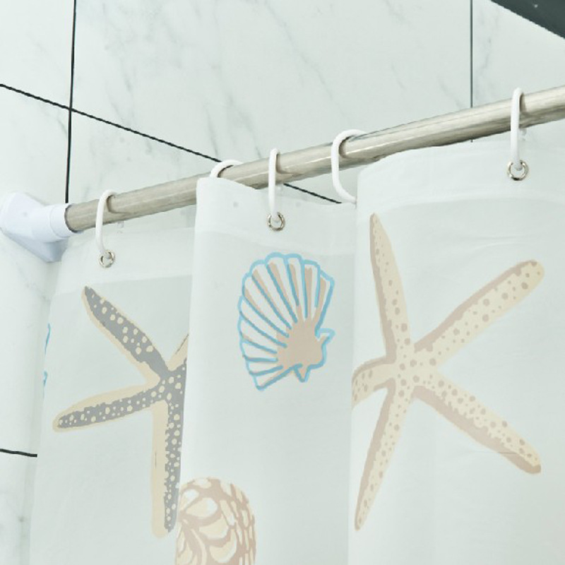 Cortina de Ducha para Hotel, de PEVA, con Diseño de Estrella de Mar, Impermeable, Cortina de Baño, Cortina Impresa, Cortina de Ducha para Baño